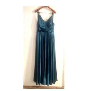 Fiesta Fashion Women's Emerald Green 2x Evening Gown Dress & Chiffon Wrap Maxi